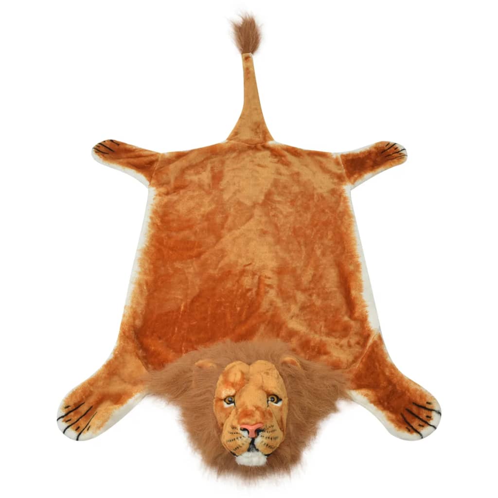 vidaXL Lion Carpet Plush 205 cm Brown
