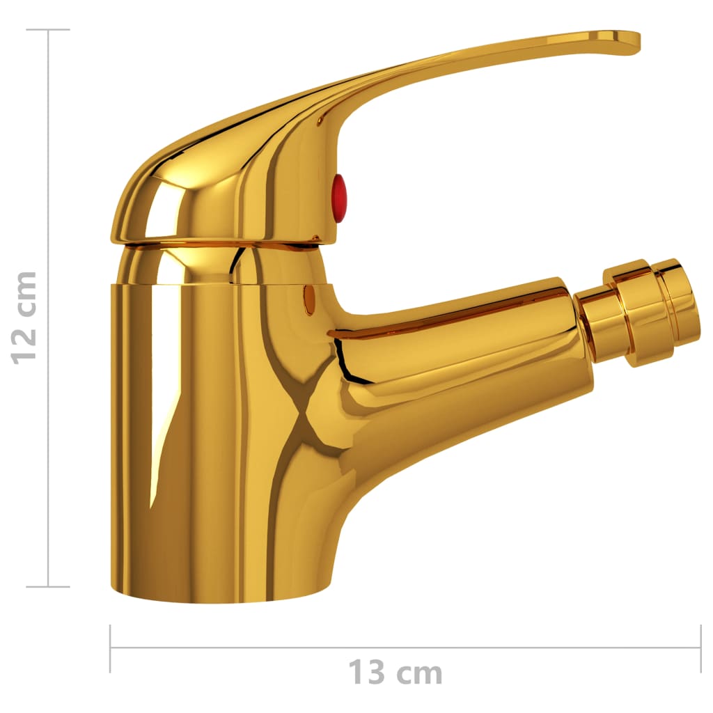 vidaXL Bathroom Bidet Mixer Tap Gold 13x12 cm
