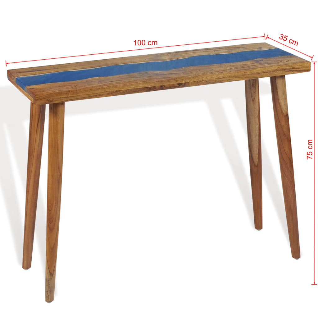 vidaXL Console Table Teak Resin 100x35x75 cm