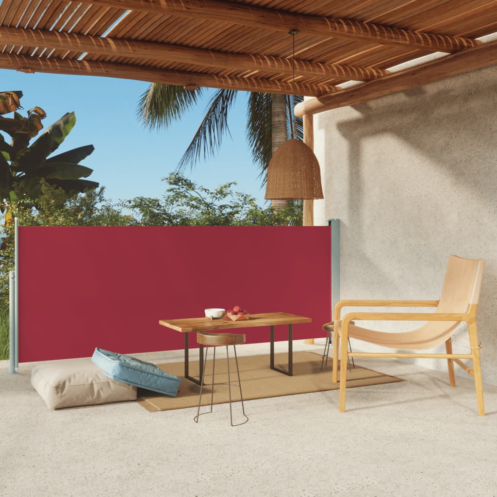 vidaXL Patio Retractable Side Awning 117x300 cm Red