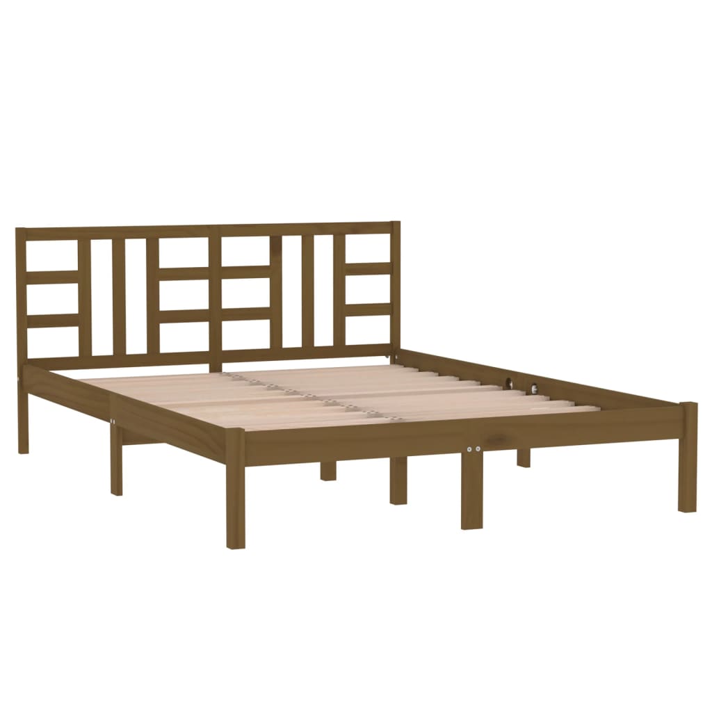 vidaXL Bed Frame Honey Brown Solid Wood 160x200 cm