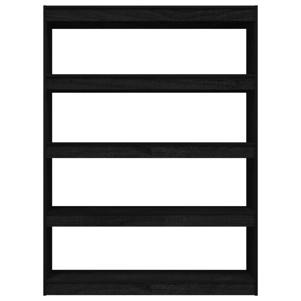 vidaXL Book Cabinet/Room Divider Black 100x30x135.5 cm Solid Pinewood
