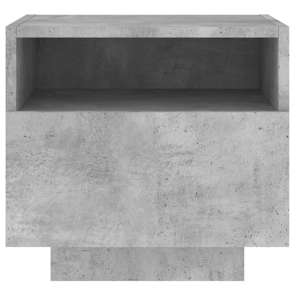 vidaXL Bedside Cabinets with LED Lights 2 pcs Concrete Grey 40x39x37 cm