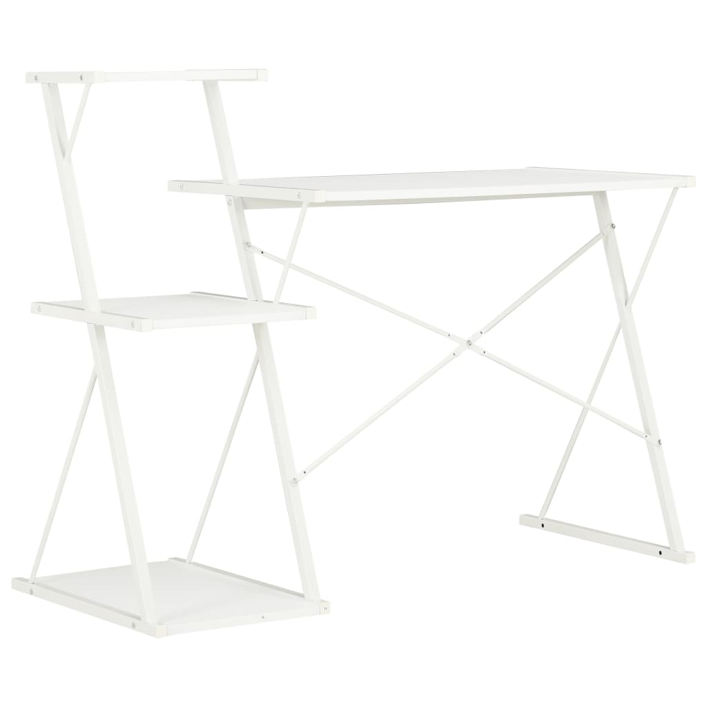 vidaXL Desk with Shelf White 116x50x93 cm