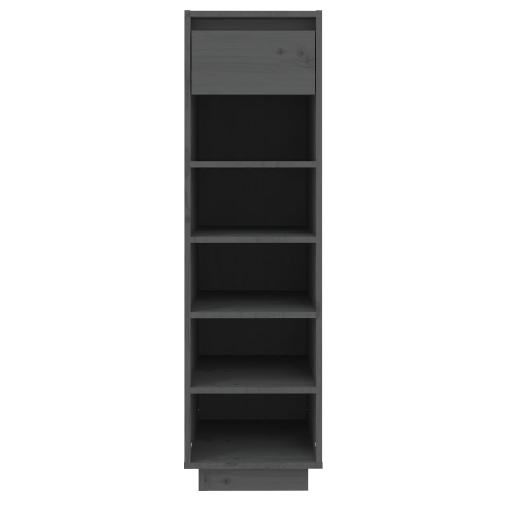 vidaXL Shoe Cabinet Grey 30x34x105 cm Solid Wood Pine