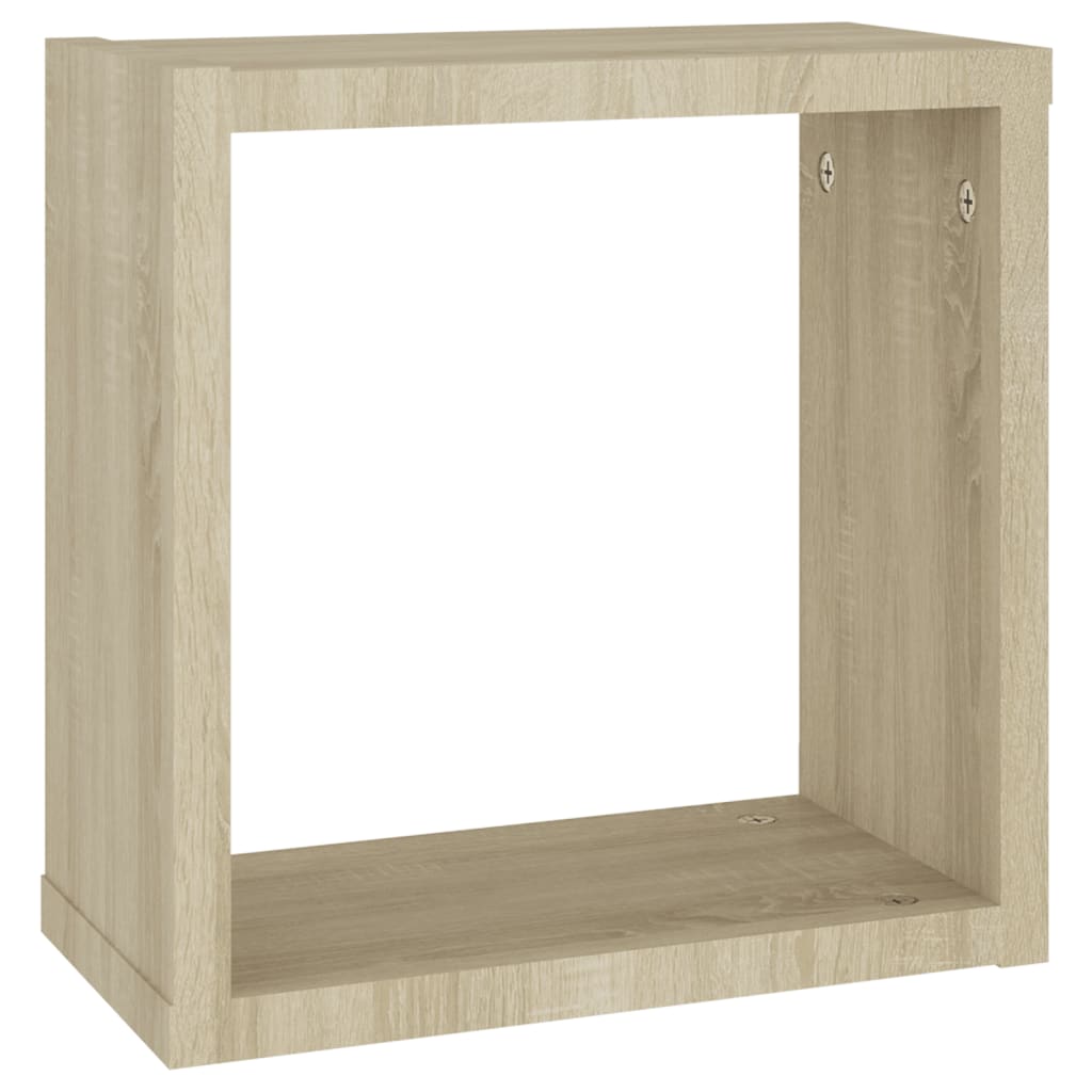 vidaXL Wall Cube Shelves 4 pcs Sonoma Oak 30x15x30 cm