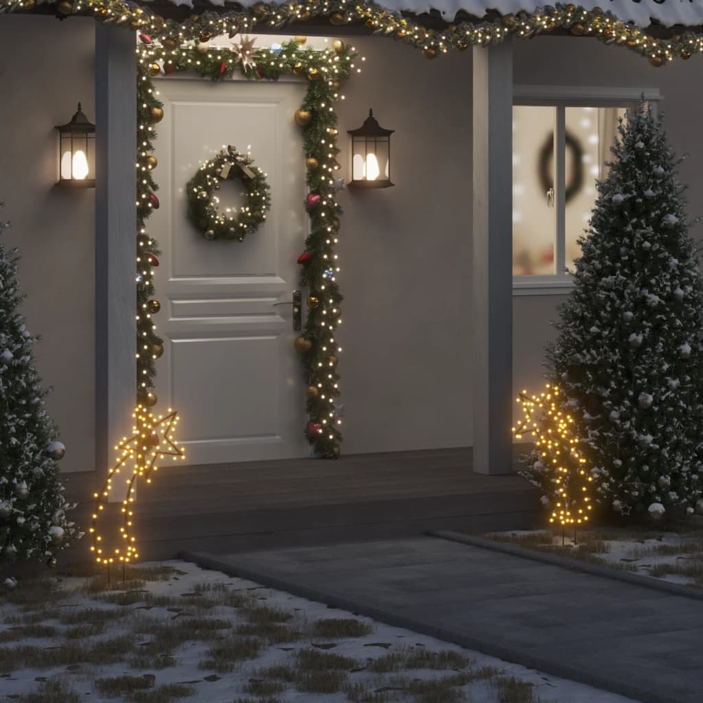 vidaXL Christmas Light Decoration with Spikes Meteor 80 LEDs 62 cm