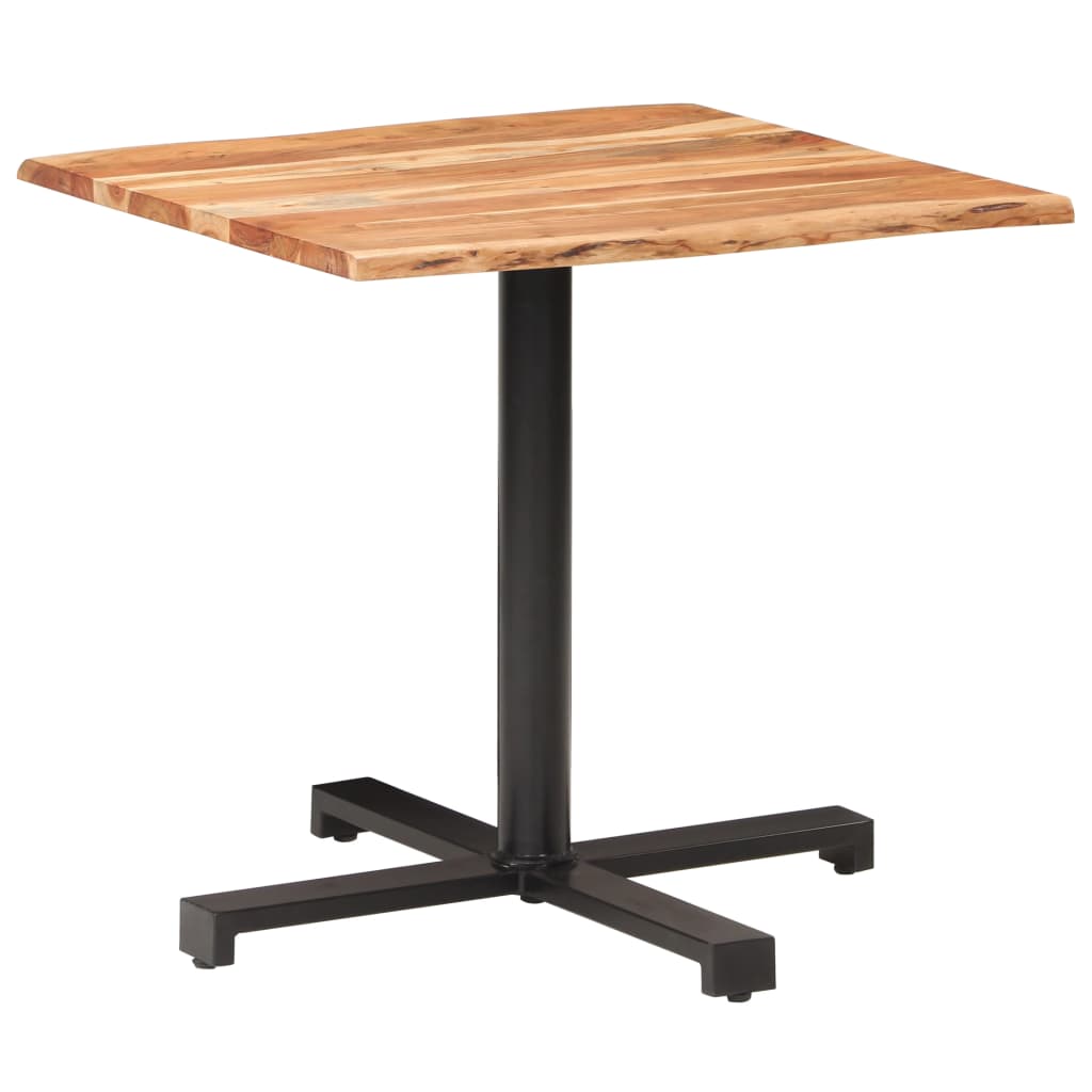 vidaXL Bistro Table with Live Edges 80x80x75 cm Solid Acacia Wood