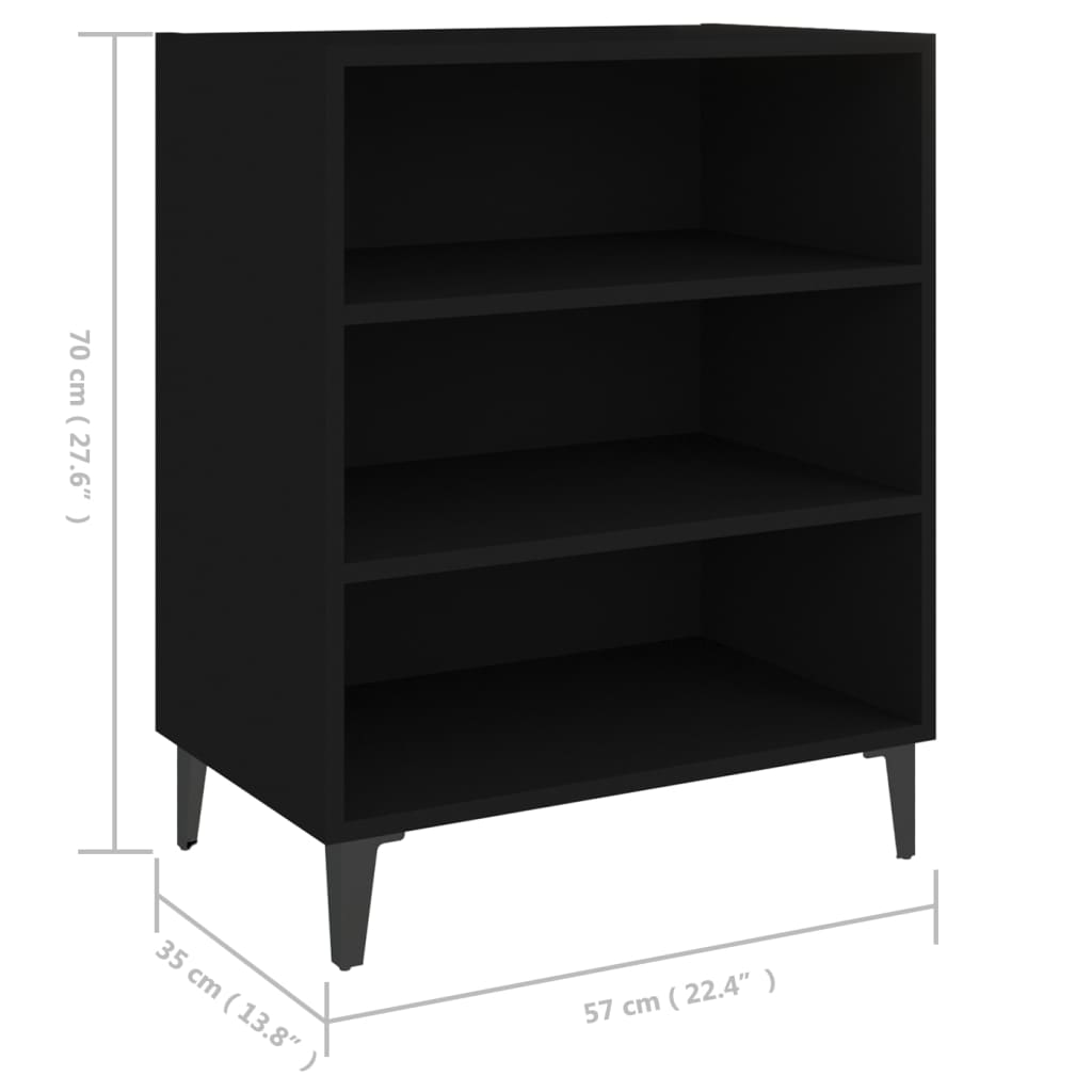 vidaXL Sideboard Black 57x35x70 cm Engineered Wood
