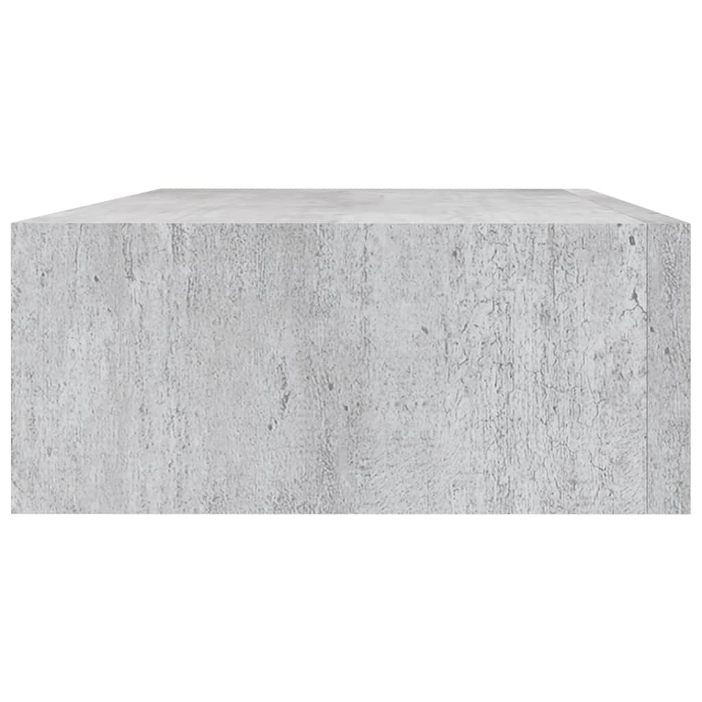 vidaXL Wall-mounted Drawer Shelf Concrete Grey 40x23.5x10cm MDF