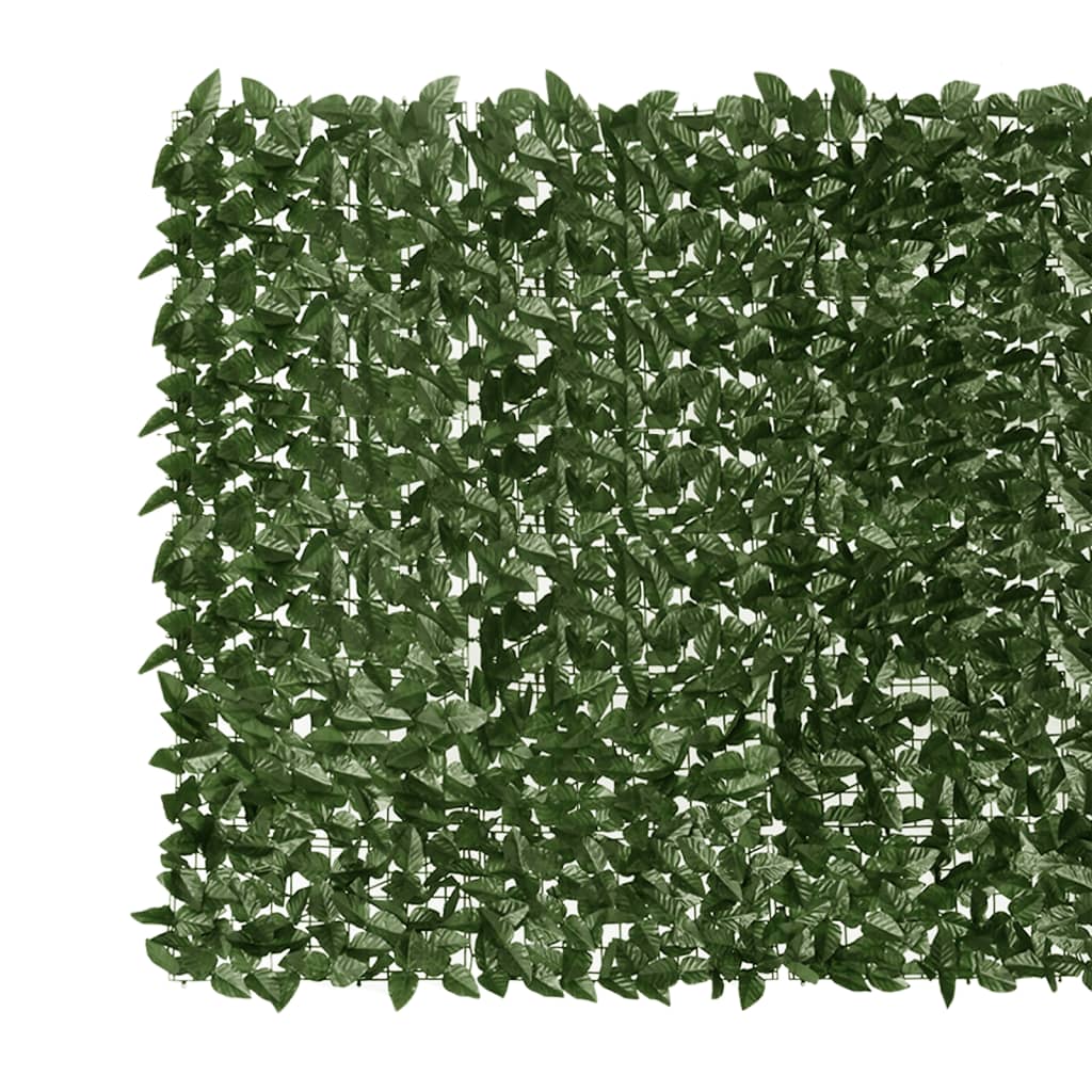 vidaXL Balcony Screen with Dark Green Leaves 400x150 cm
