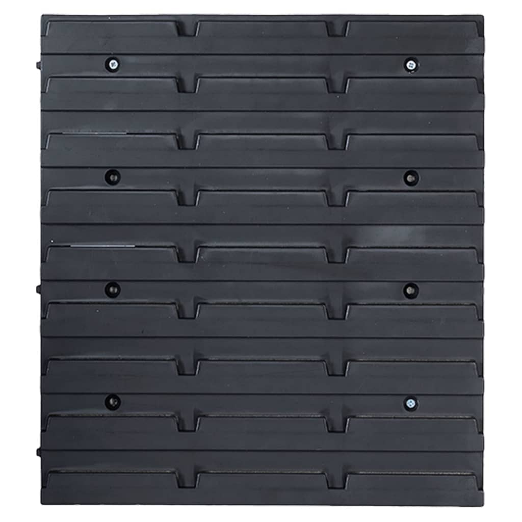 vidaXL 80 Piece Storage Bin Kit with Wall Panels Red and Black