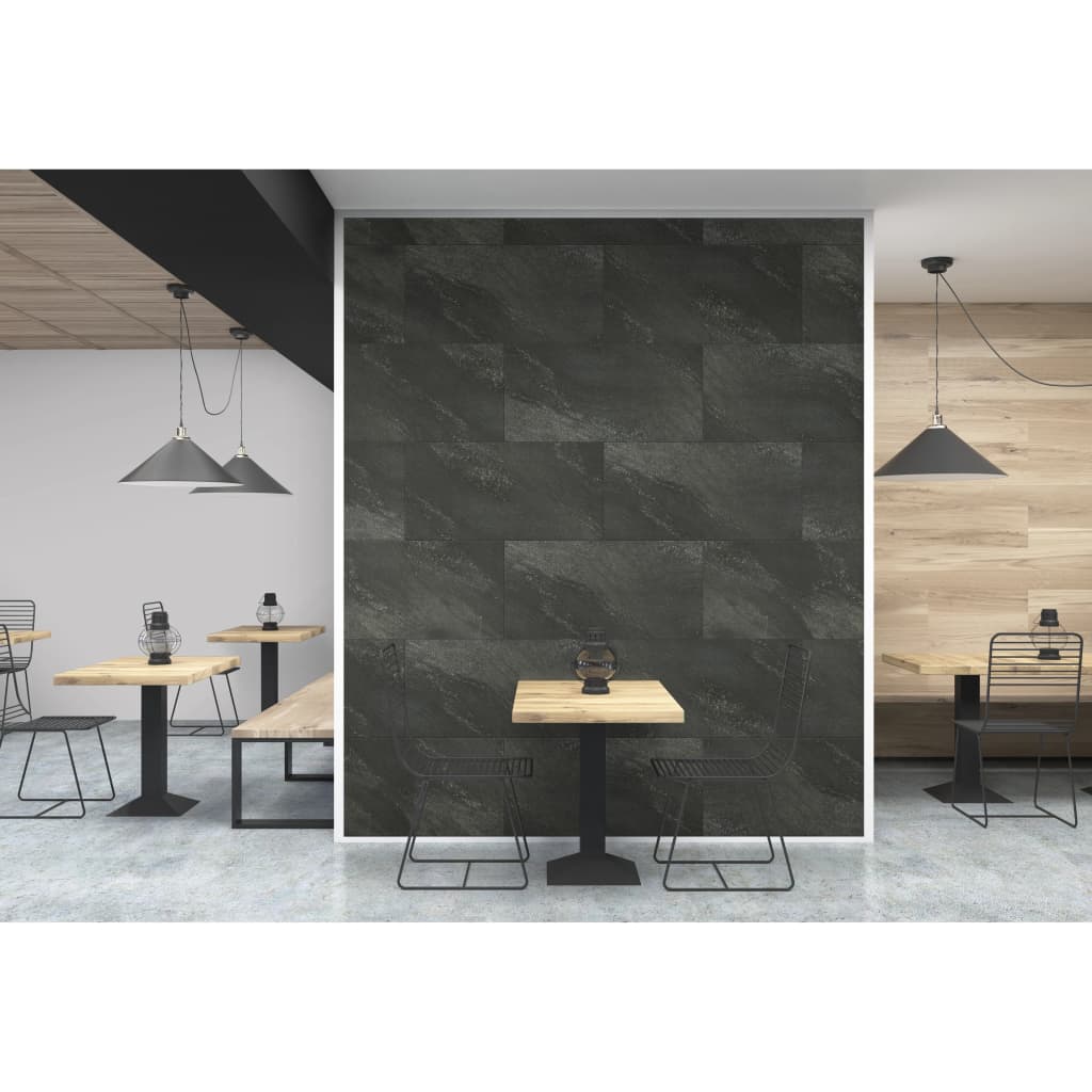 Grosfillex Wallcovering Tile Gx Wall+ 5pcs Stone 45x90cm Dark Grey