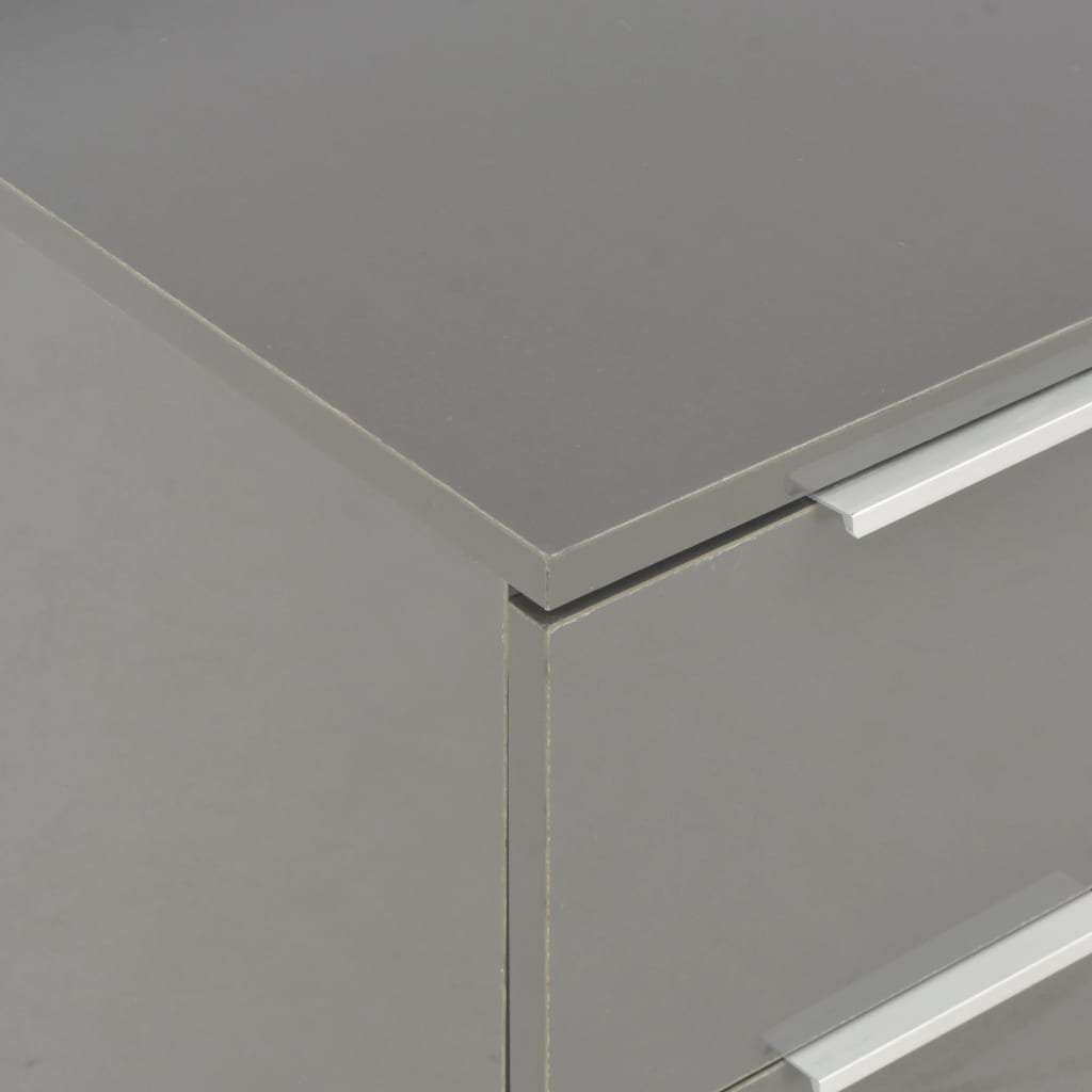 vidaXL Sideboard High Gloss Grey 60x35x80 cm Engineered Wood