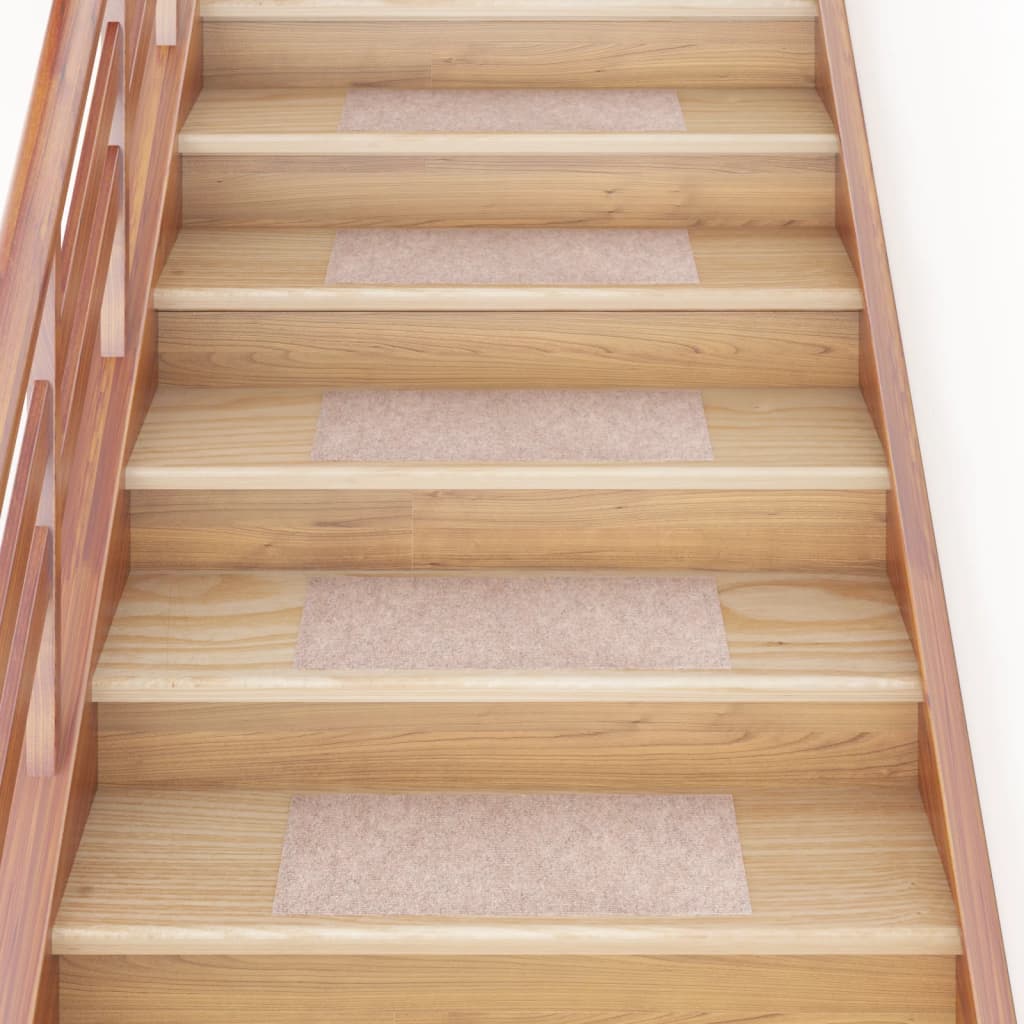 vidaXL Self-adhesive Stair Mats Rectangular 15 pcs 60x25 cm Light Brown