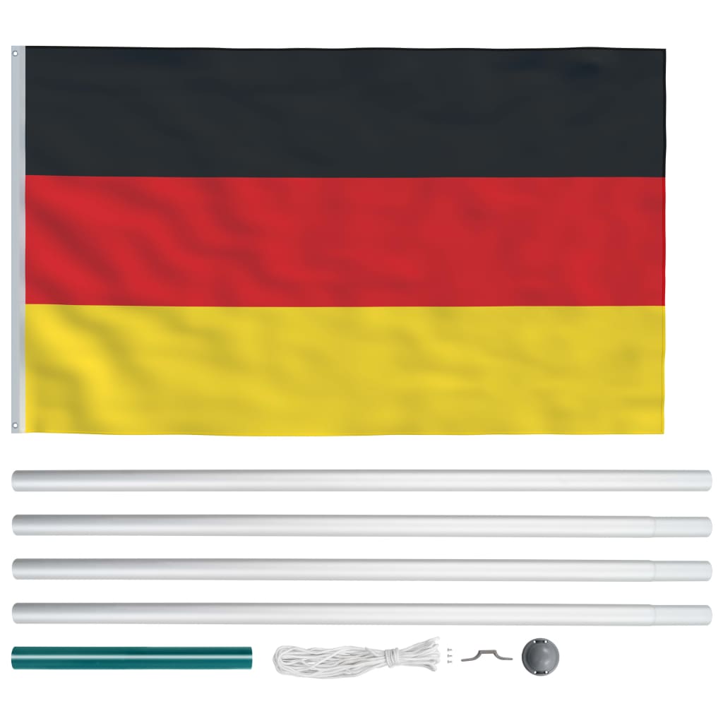vidaXL Germany Flag and Pole Aluminium 6.2 m