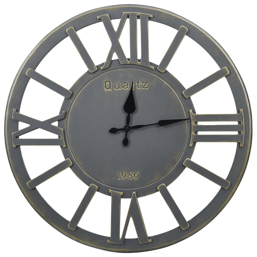 vidaXL Wall Clock Grey 60 cm MDF