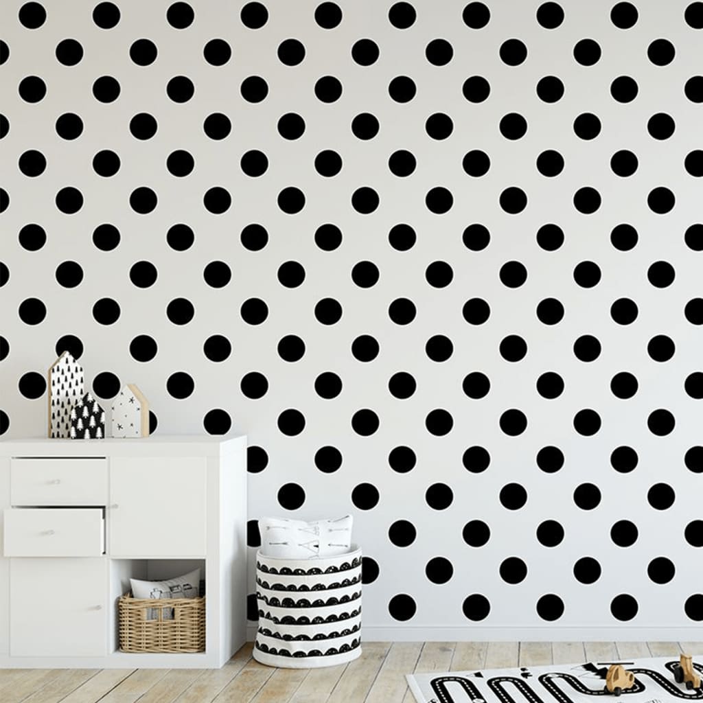 Noordwand Kids at Home Wallpaper Dotty Black White and Black 100104