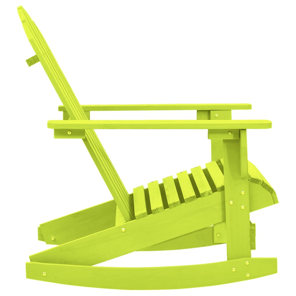 vidaXL Garden Adirondack Rocking Chair Solid Fir Wood Green