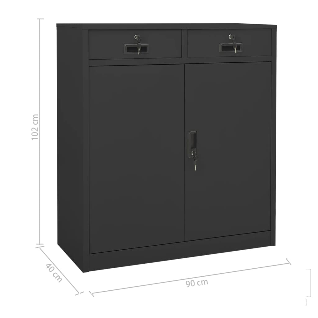 vidaXL Office Cabinet with Planter Box Anthracite 90x40x125 cm Steel