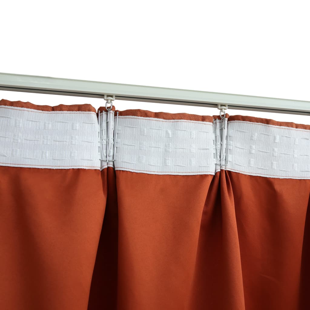 vidaXL Blackout Curtains with Hooks 2 pcs Rust 140x245 cm