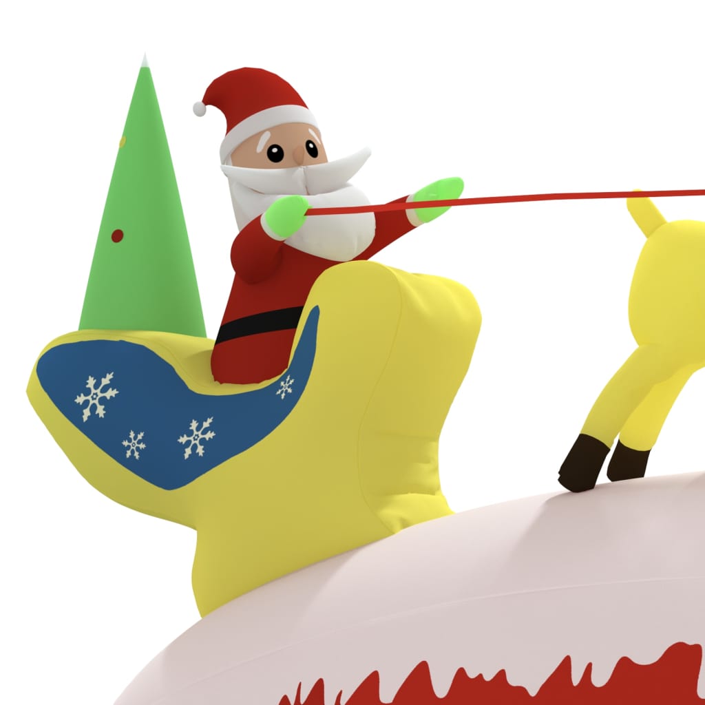vidaXL Christmas Inflatable Santa and Reindeer Decoration LED 145 cm