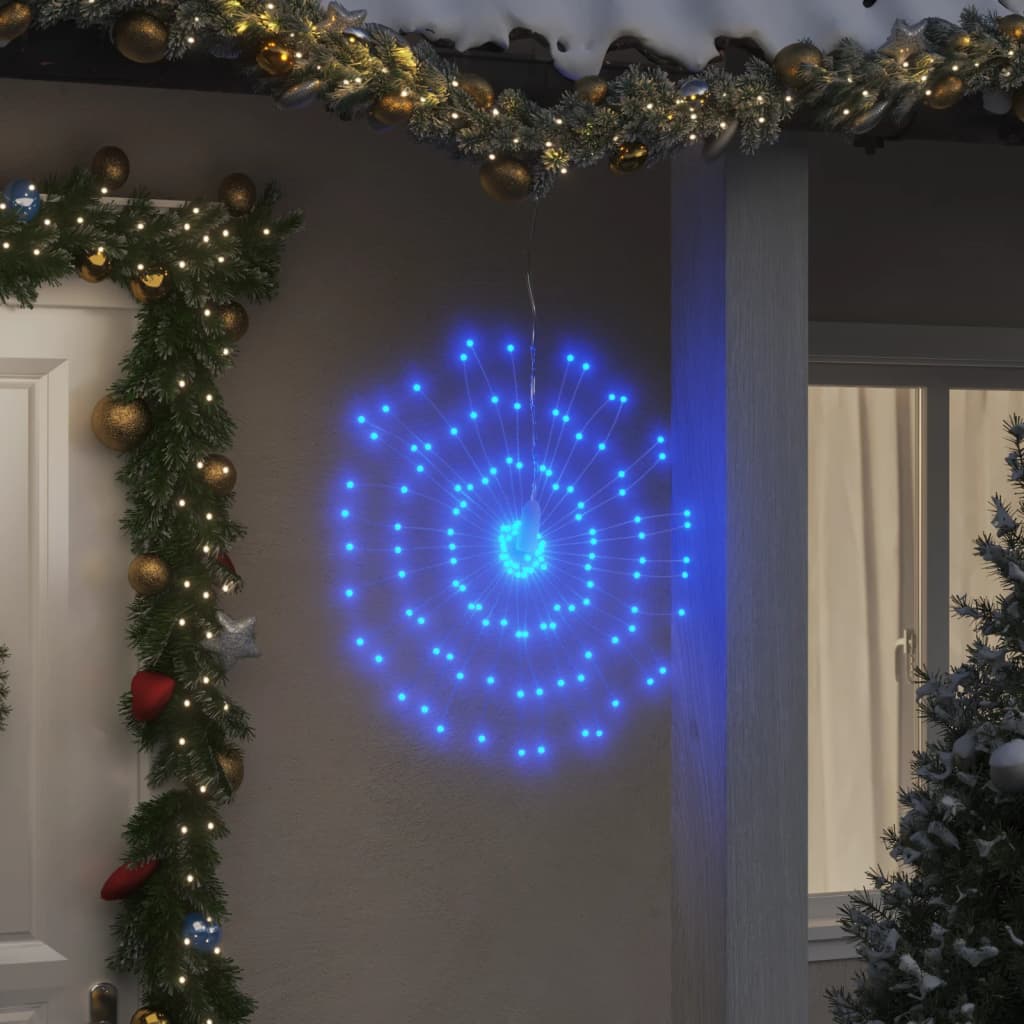 vidaXL Christmas Starburst Lights 140 LEDs 2 pcs Blue 17 cm