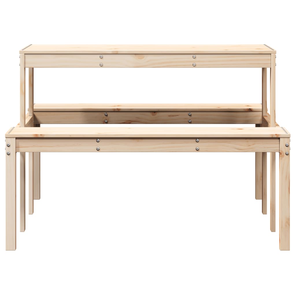 vidaXL Picnic Table 110x134x75 cm Solid Wood Pine
