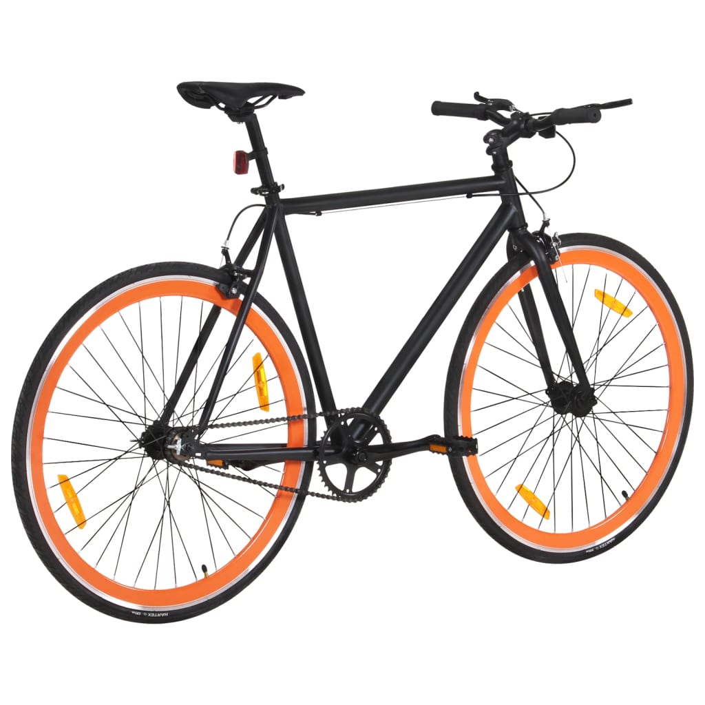 vidaXL Fixed Gear Bike Black and Orange 700c 59 cm