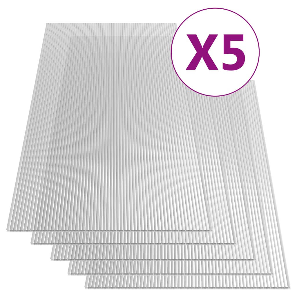 vidaXL Polycarbonate Sheets 5 pcs 6 mm 150x65 cm