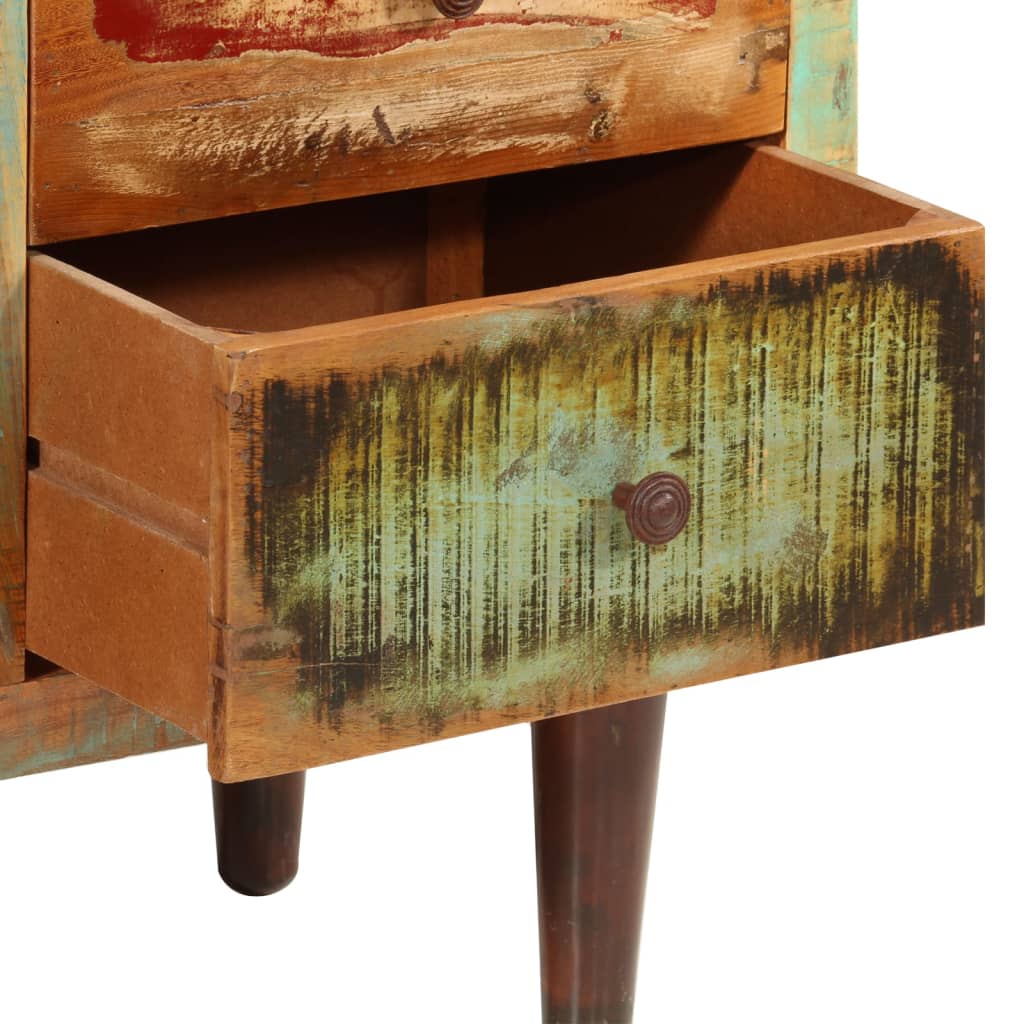 vidaXL Reclaimed Cabinet Solid Wood with 1 Door 4 Shelves 3 Drawers