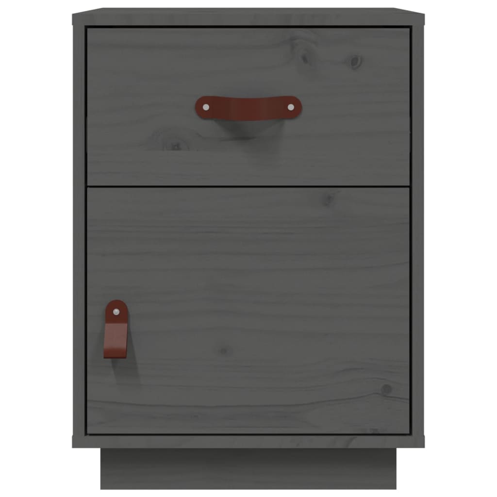 vidaXL Bedside Cabinets 2 pcs Grey 40x34x55 cm Solid Wood Pine