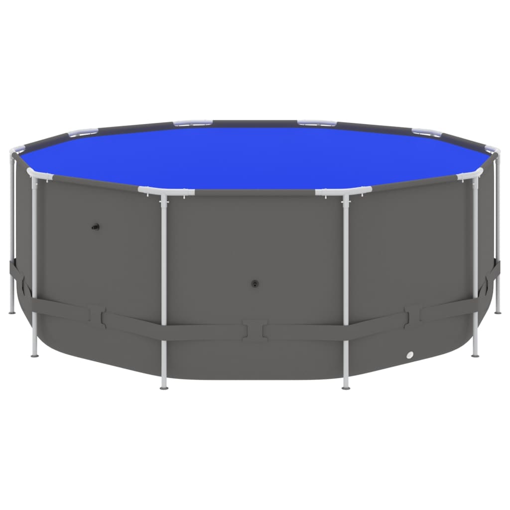 vidaXL Swimming Pool with Steel Frame 367x122 cm Anthracite