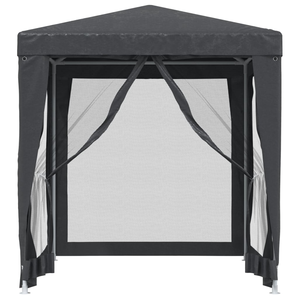 vidaXL Party Tent with 4 Mesh Sidewalls Anthracite 2x2 m HDPE
