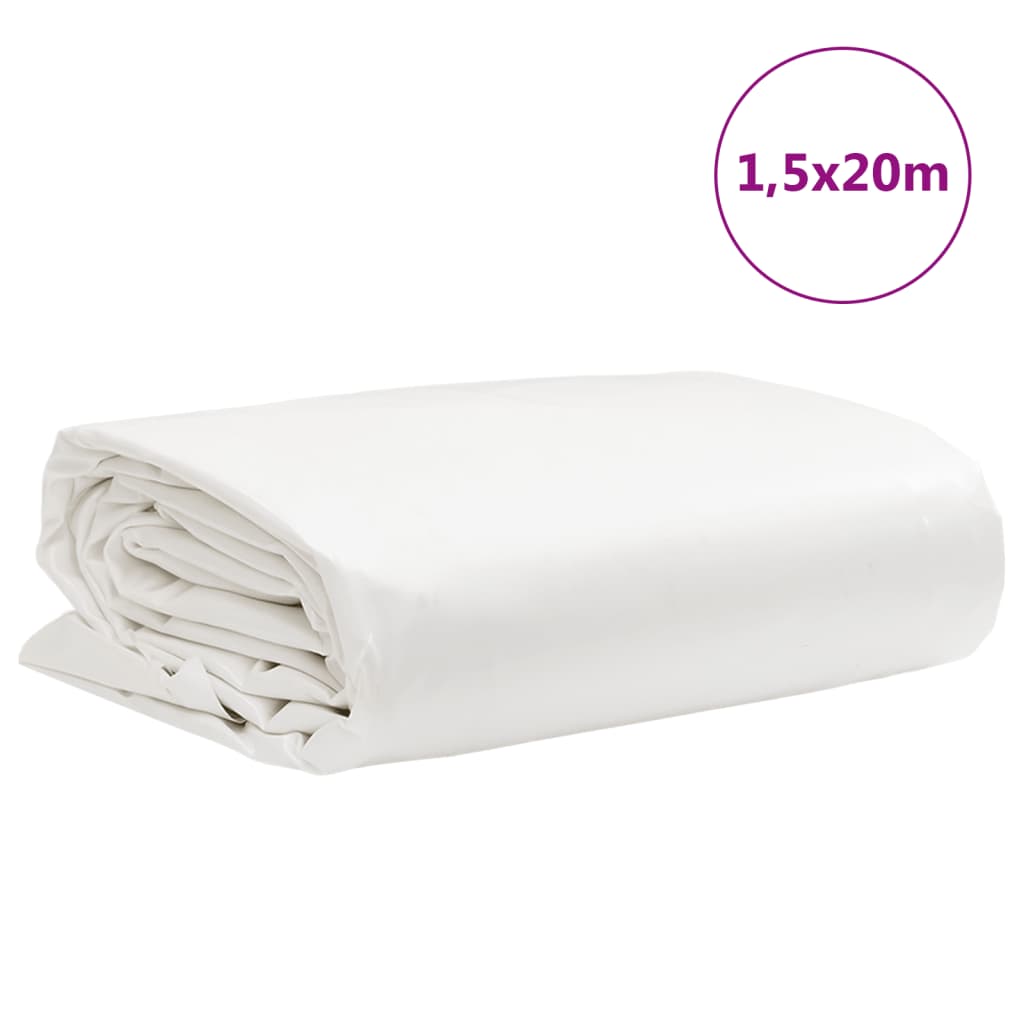 vidaXL Tarpaulin White 1.5x20 m 650 g/m²