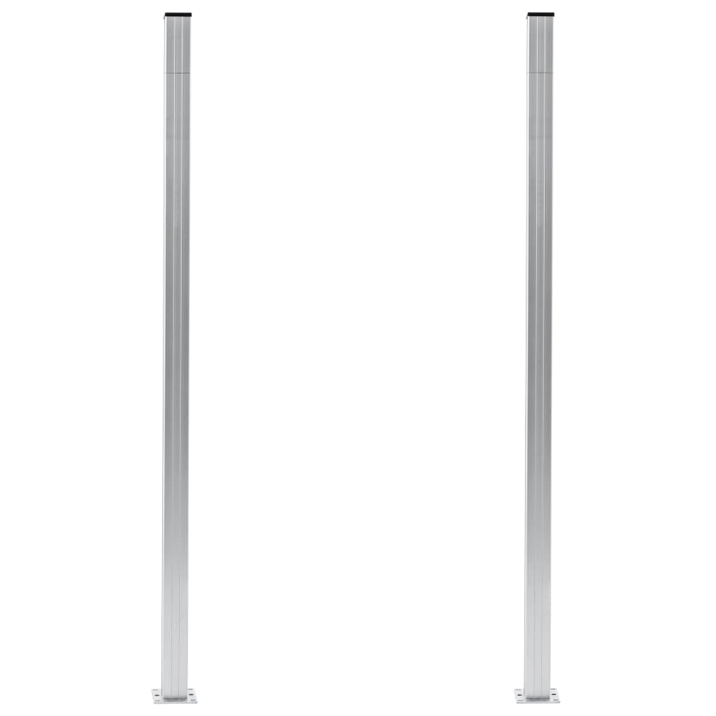 vidaXL Fence Posts 2 pcs Aluminium 185 cm