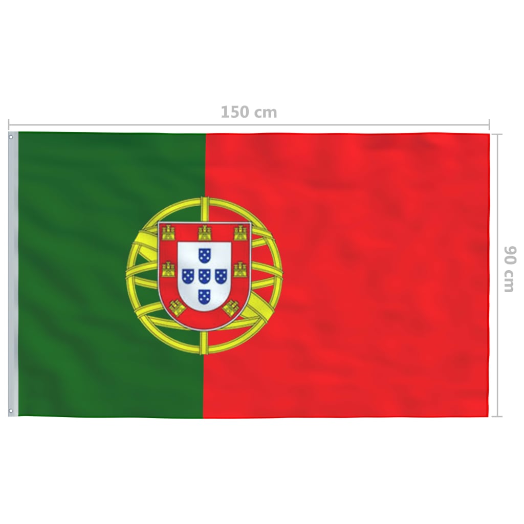 vidaXL Portugal Flag and Pole Aluminium 6 m