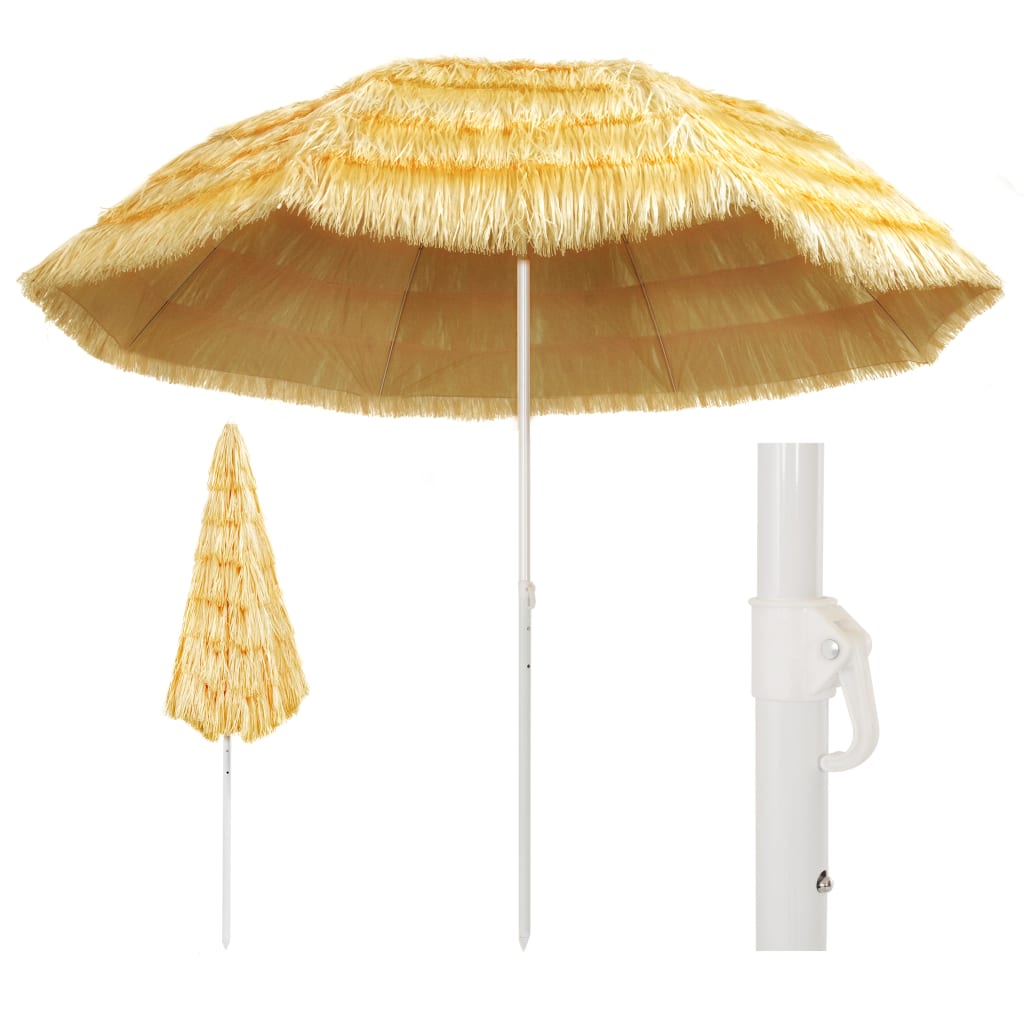vidaXL Beach Umbrella Natural 300 cm Hawaii Style