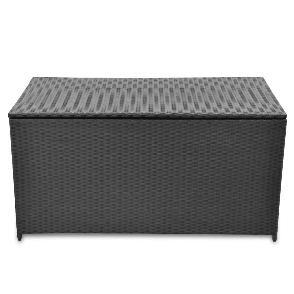 vidaXL Garden Storage Box Black 120x50x60 cm Poly Rattan