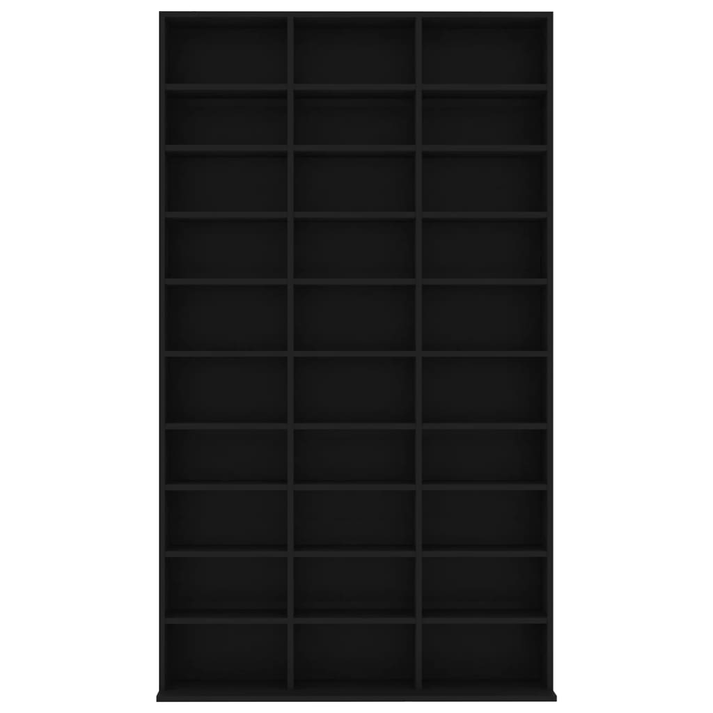 vidaXL CD Cabinet Black 102x16x177.5 cm Engineered Wood
