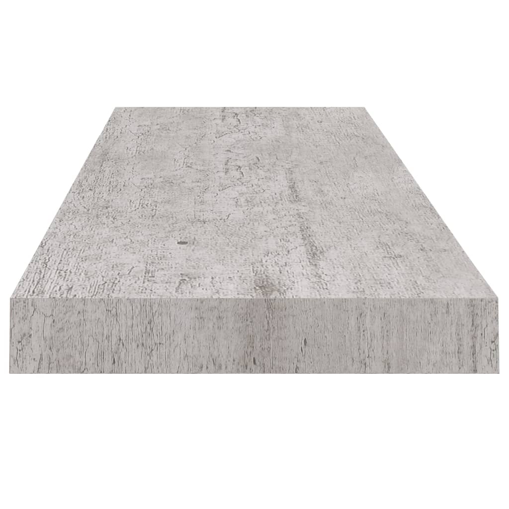 vidaXL Floating Wall Shelves 2 pcs Concrete Grey 80x23.5x3.8 cm MDF