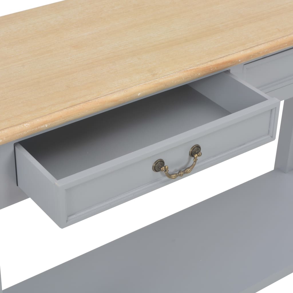 vidaXL Console Table Grey 110x35x80 cm Wood