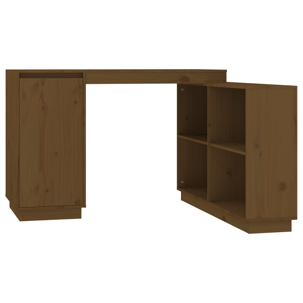 vidaXL Desk Honey Brown 110x50x75 cm Solid Wood Pine
