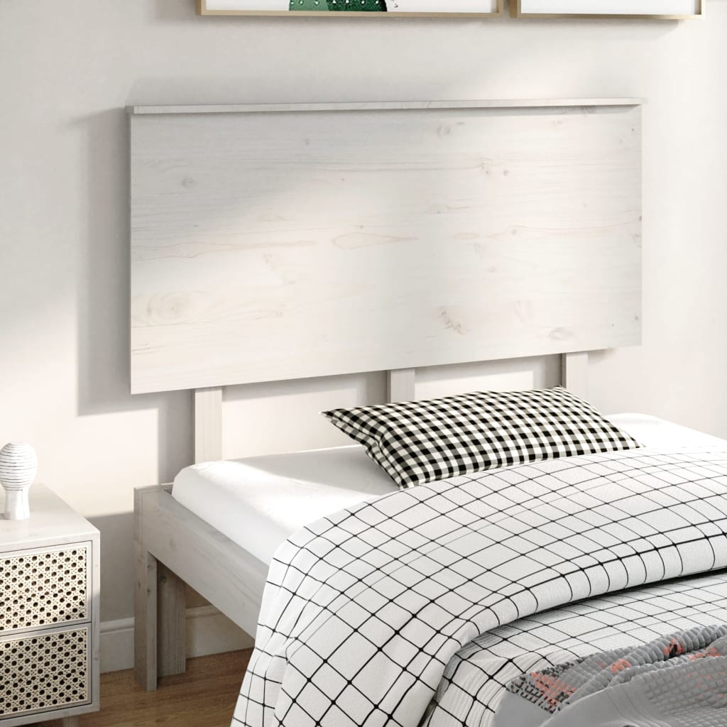 vidaXL Bed Headboard White 124x6x82.5 cm Solid Wood Pine