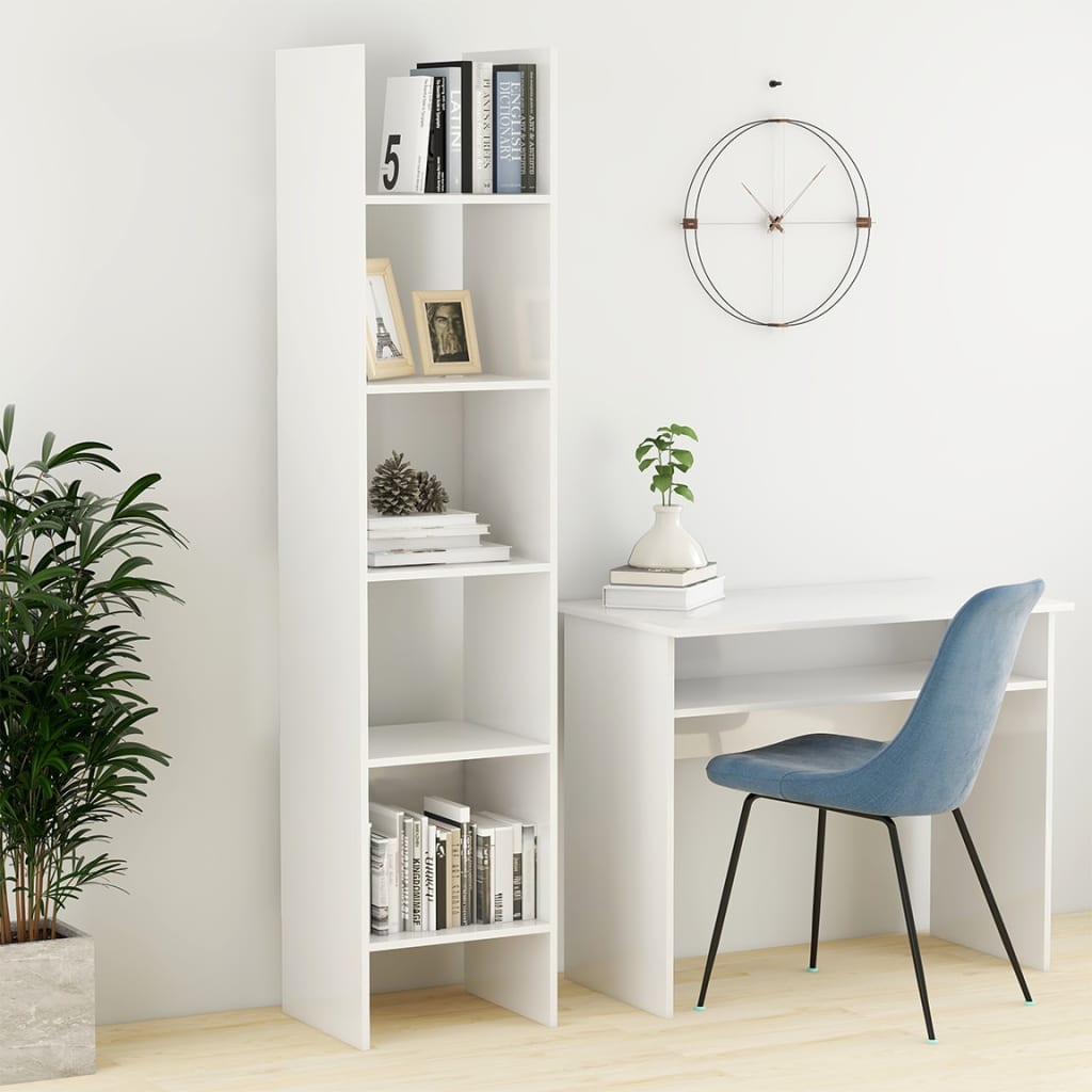 vidaXL Book Cabinet High Gloss White 40x35x180 cm Engineered Wood