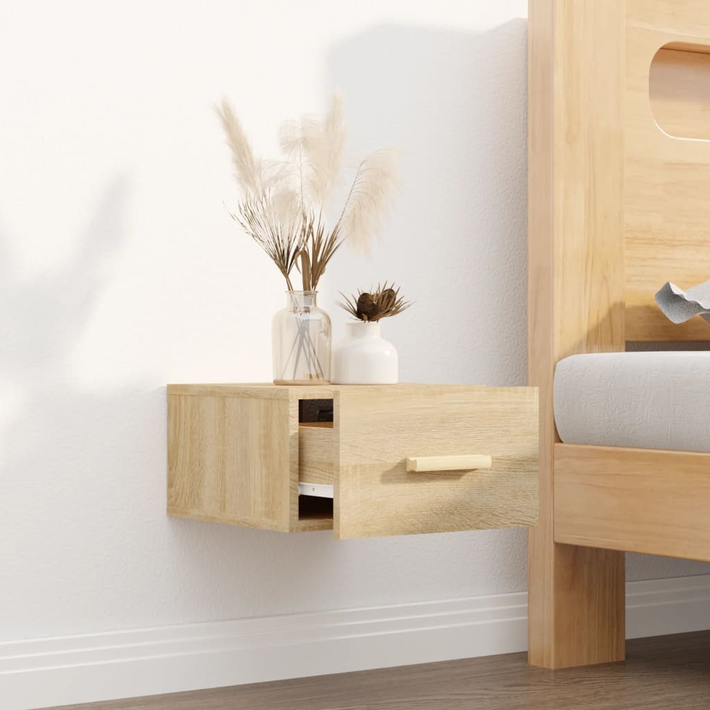 vidaXL Wall-mounted Bedside Cabinet Sonoma Oak 35x35x20 cm