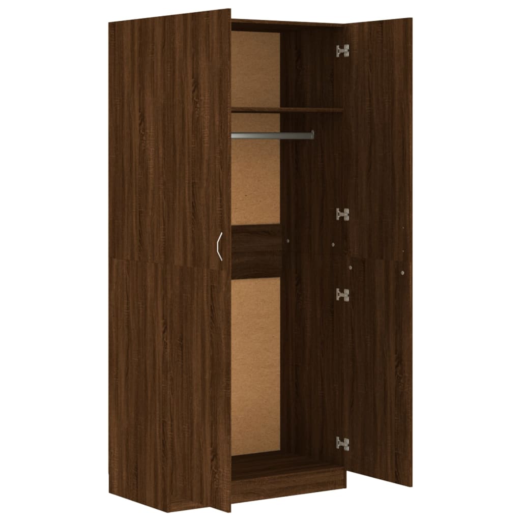 vidaXL Wardrobe Brown Oak 90x50x200 cm Engineered Wood