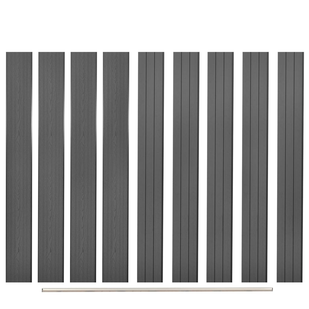 vidaXL Replacement Fence Boards 9 pcs WPC 170 cm Grey