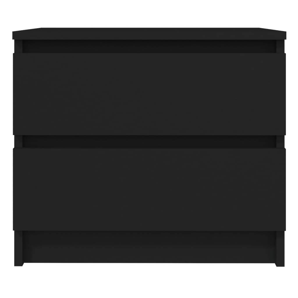 vidaXL Bed Cabinets 2 pcs Black 50x39x43.5 cm Engineered Wood