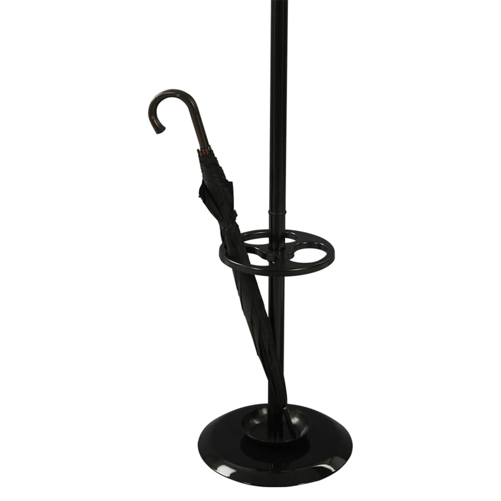 V-Part Standing Coat Rack With 8 Hooks Porcelain Black 178 cm